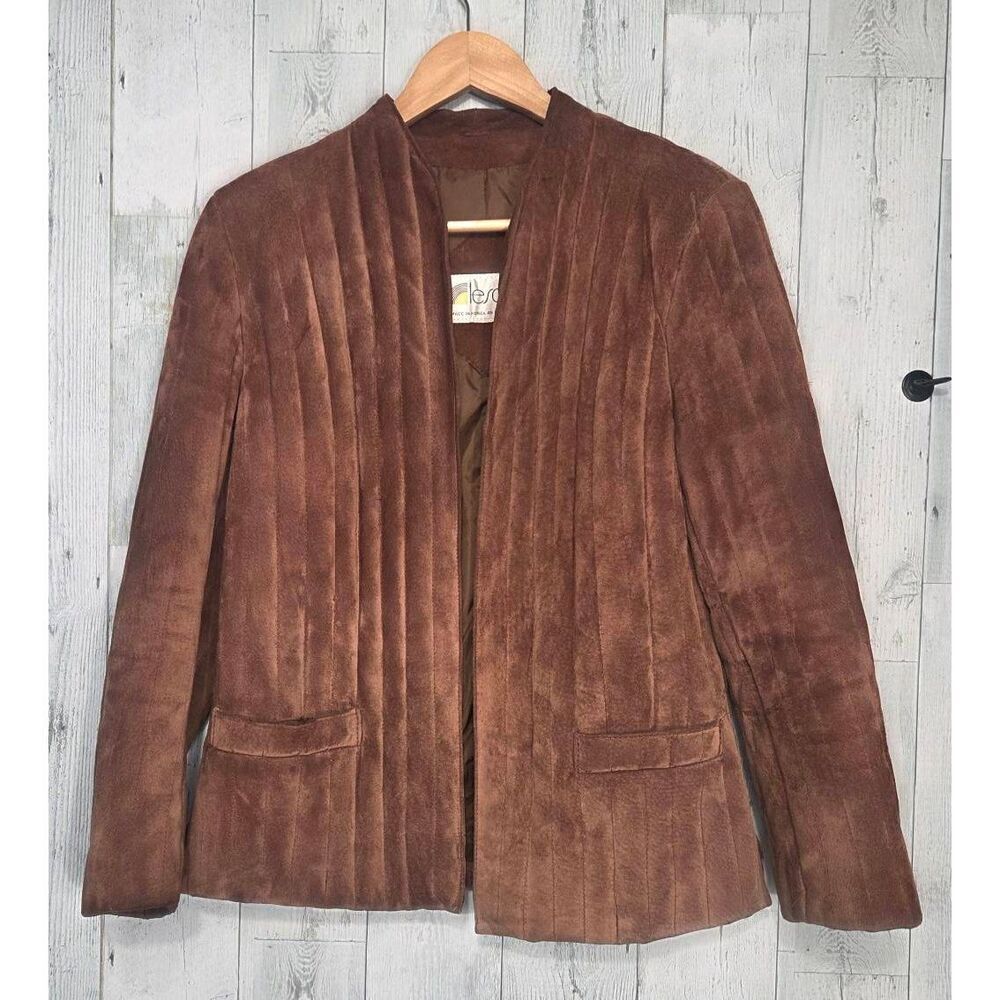 VTG 70s Le Soleil Leather Suede Jacket Brown Sz. 7/8